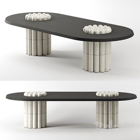 Raku-Yaki Dining Table-Oblong by Emmanuelle Simon