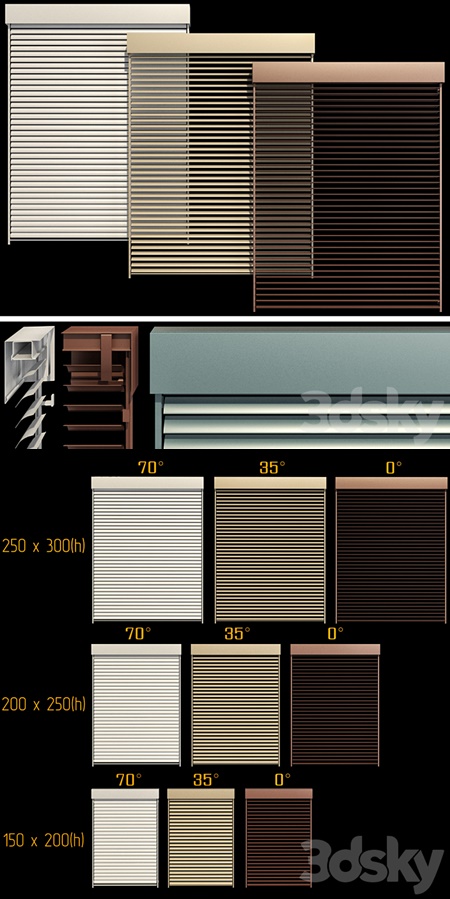 Metal blinds for windows and doors