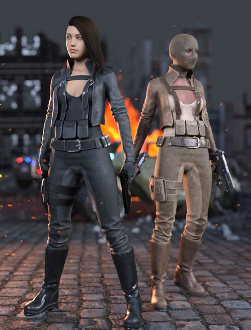 Rebel Militia Outfit for Genesis 8.1 Females