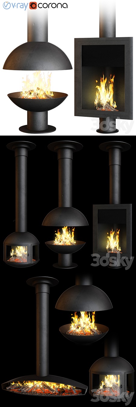 Fireplace set Focus Creation 3 (4 options)