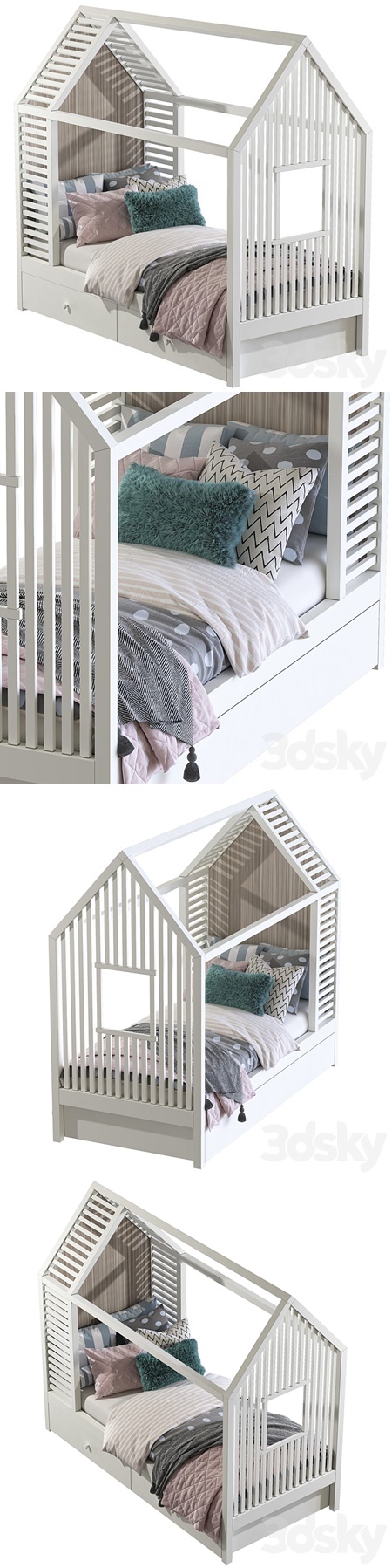 Children&#39;s bed in the form of a house 2