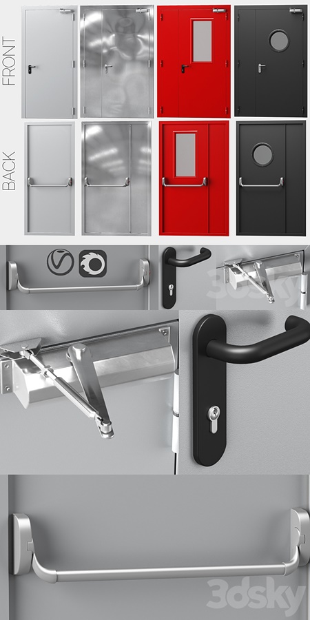 Metal fire doors, 4 colors