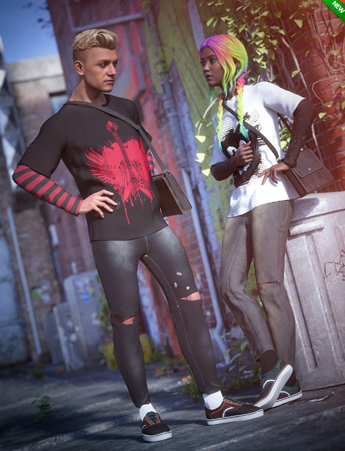 dForce Grunge Essence Outfit Texture Add-On