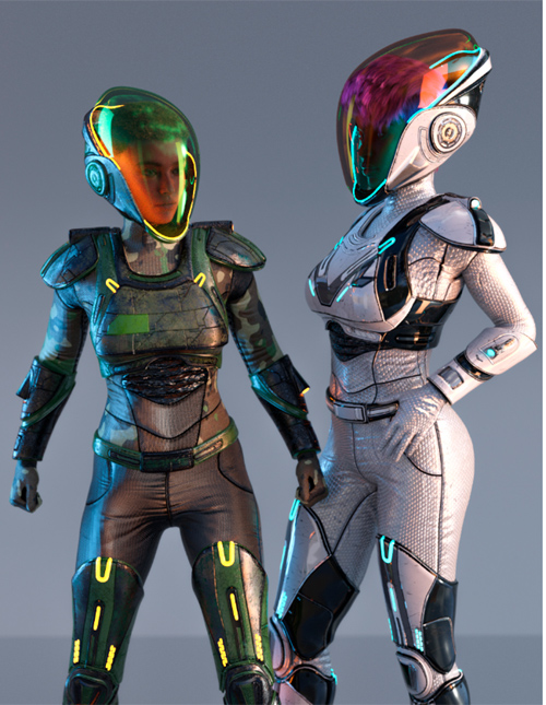 Sci-Fi Guard Outfit Textures for Genesis 8 and 8.1 Female