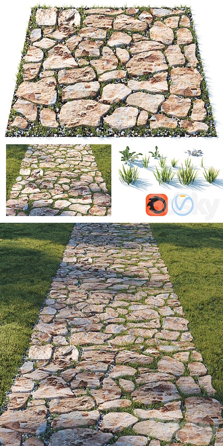 Decorative grass path