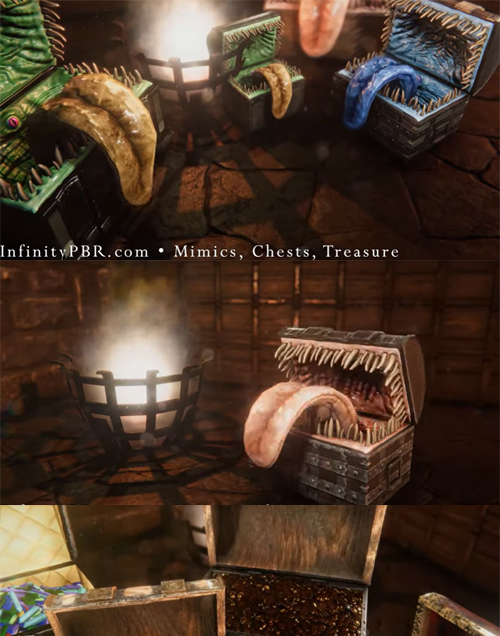 Mimic Chests (And regular chests with gold and gems too!) - Fantasy RPG
