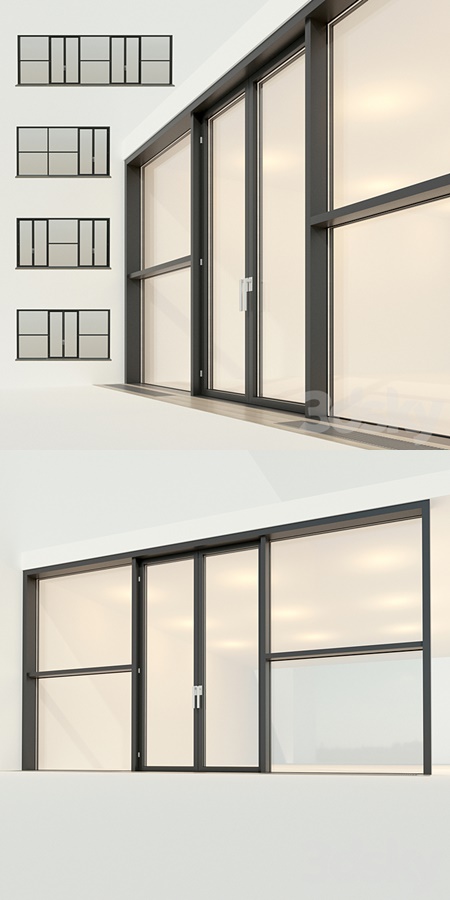 Panoramic glazing. Stained glass window 24
