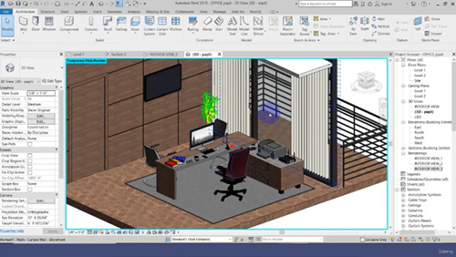 Udemy - Revit Arch. : Modeling & Rendering Interior office project