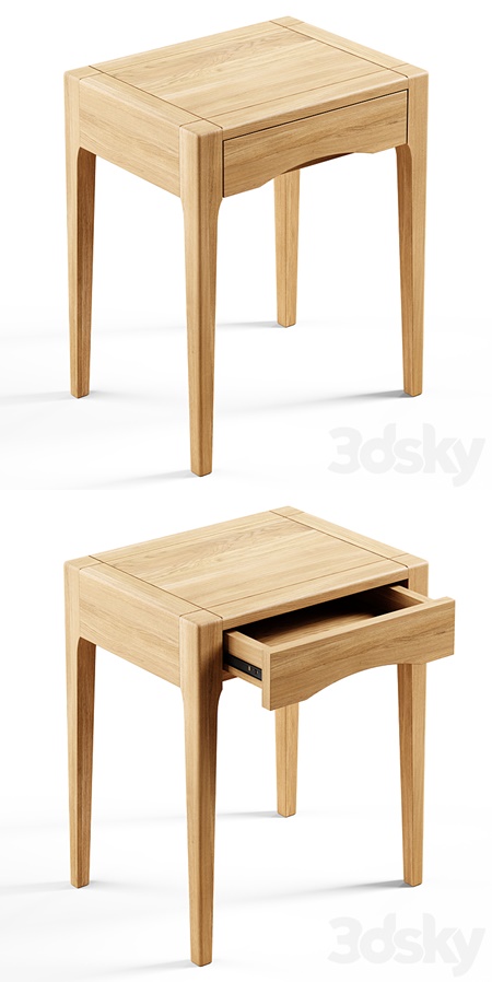Zara Home - The oak wood bedside table with drawer