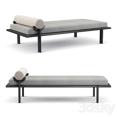 Vonnegut Kraft - Black crescent lounge daybed