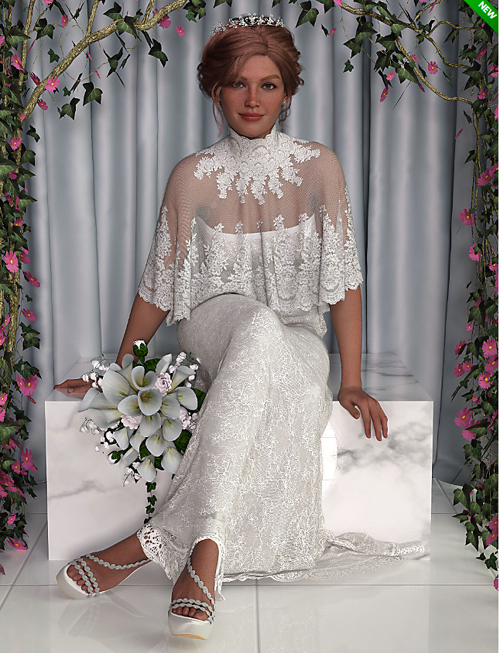 dForce Sofia Wedding Gown for Genesis 9