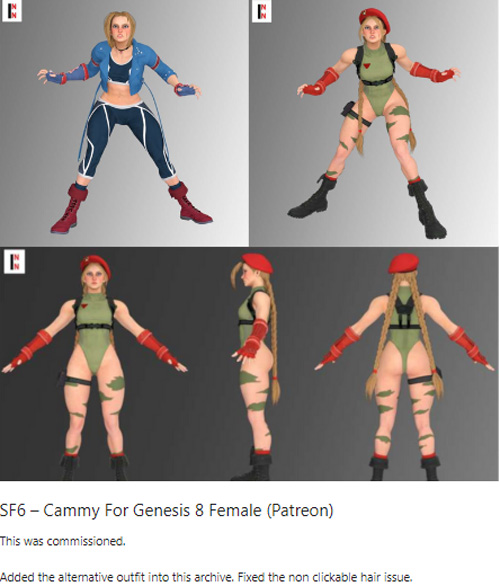 SF6 – Cammy For Genesis 8 Female (Patreon)