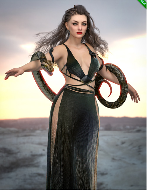 dForce Siren of Snakes Outfit for Genesis 9