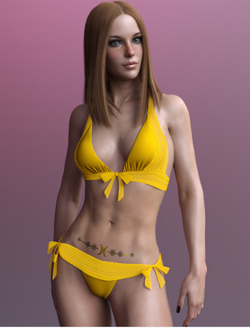 X Fashion Bikini Bows Lace for Genesis 8 and 8.1 Females