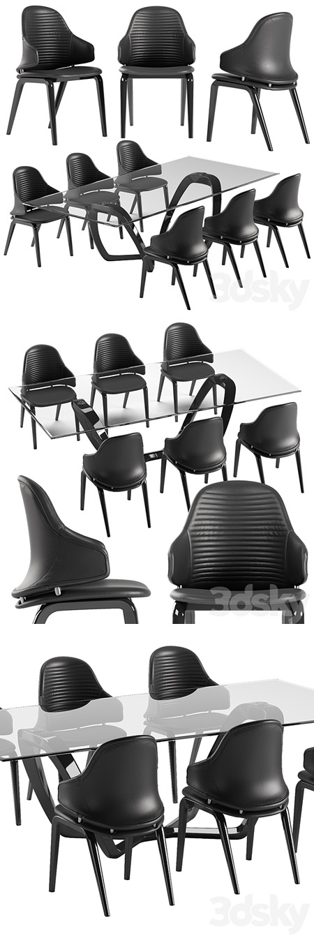 Reflex Vela chair Segno table set