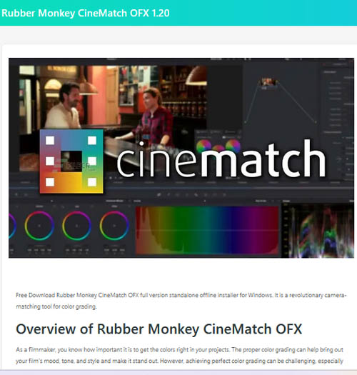 Rubber Monkey CineMatch OFX 1.20