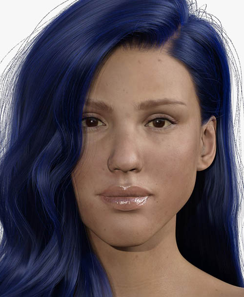 3D model Jessica Alba Daz Genesis 8v1 female head morph