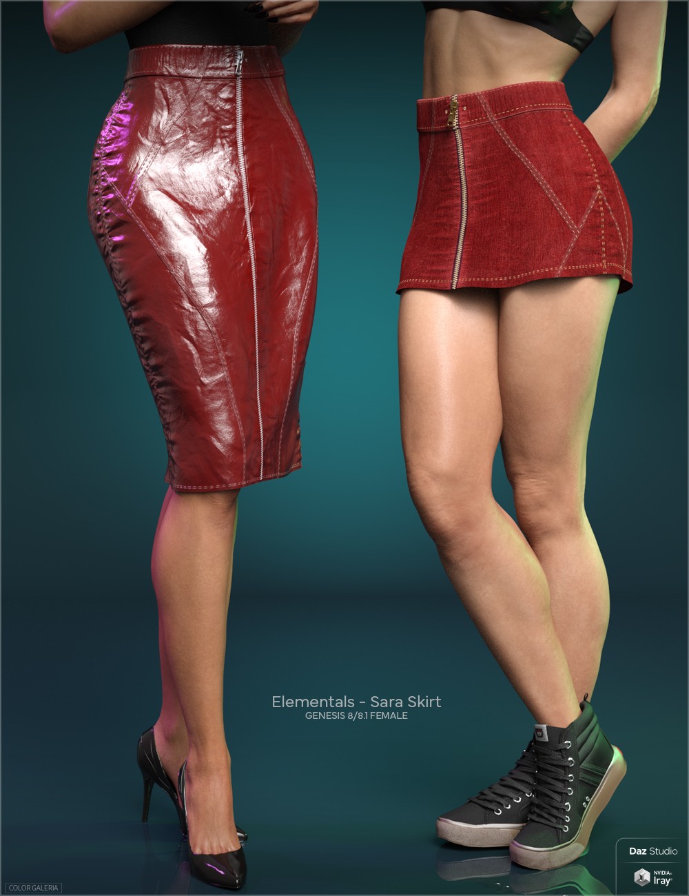 CGI Elementals - Sara Skirt for Genesis 8 and 8.1 Females