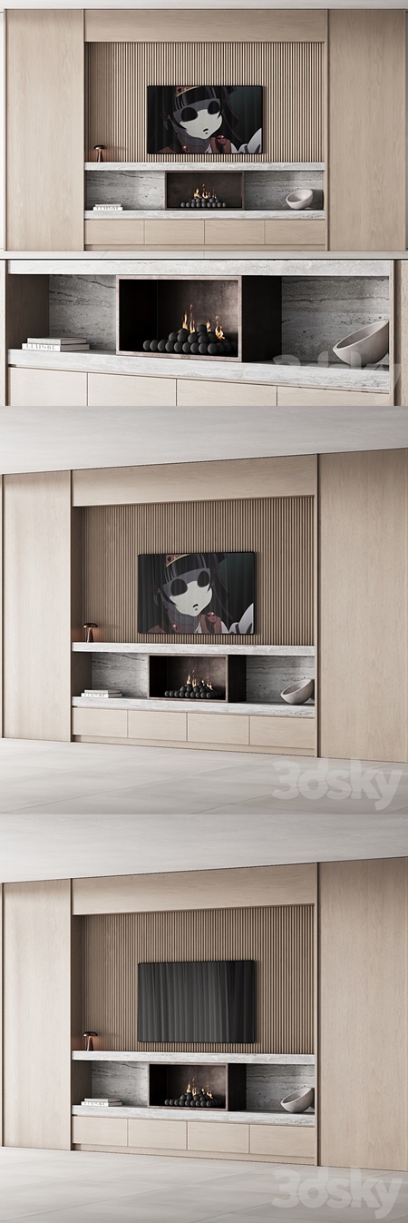 150 tv wall kit 02 modern japandi oak wood 02