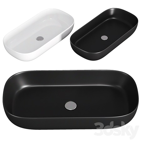 Oval Matte Black Vessel Sink in Ceramic