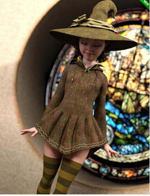 Magical for dForce Belladonna's Broomstick Brigade Novice Witch Outfit