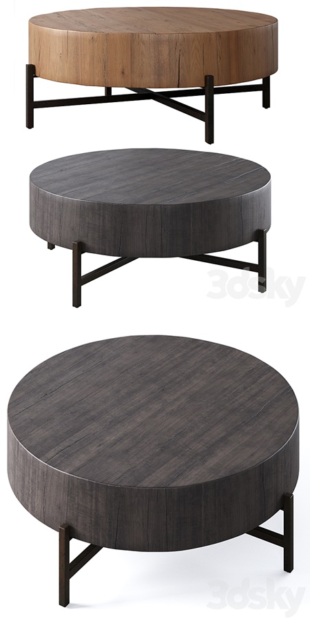 Fargo 40″ Round Reclaimed Wood Coffee Table by pottery barn