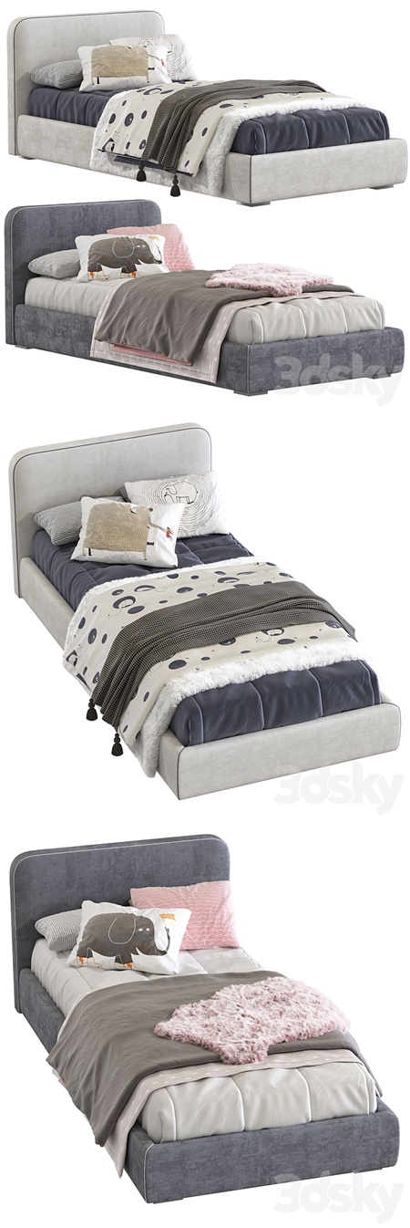 Bed with upholstered headboard 242