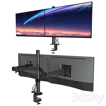 2x Dell UltraSharp U2718Q 27′ VESA table stand