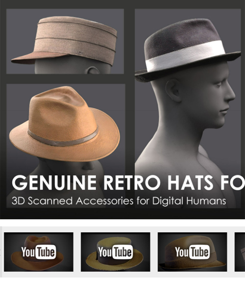 Genuine Retro Hats for Men » Daz3D and Poses stuffs download free ...