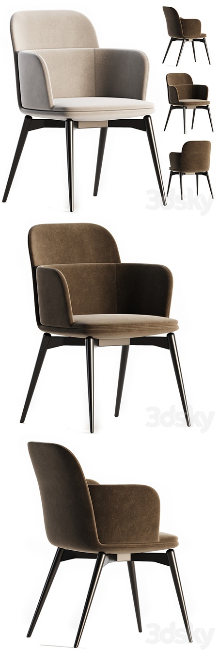 Barbican Molteni C Chair with Armrests