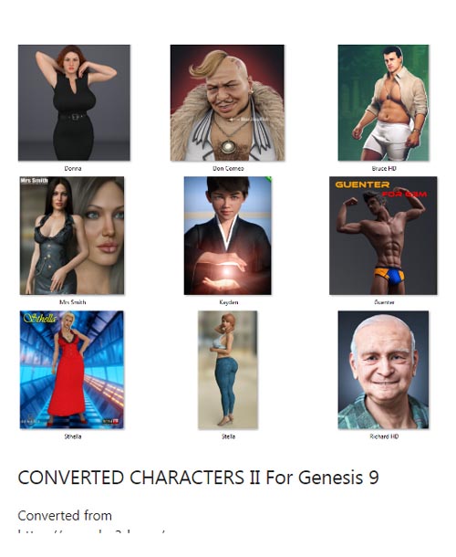 CONVERTED CHARACTERS II For Genesis 9