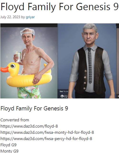 Floyd Family For Genesis 9**UPD**