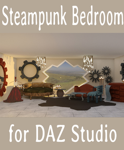 Steampunk Bedroom for DAZ Studio