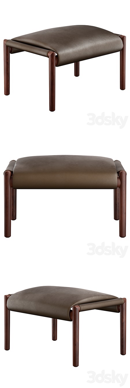 Leather footstool by Poltrona Frau