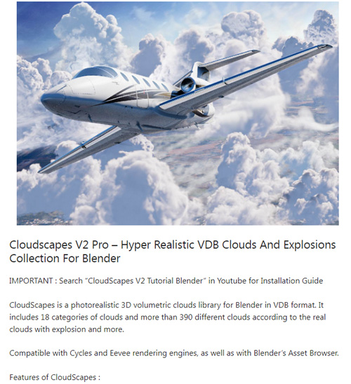 Cloudscapes V2 Pro – Hyper Realistic VDB Clouds And Explosions Collection For Blender