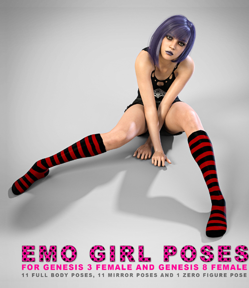 Emo Girl Poses for G3F and G8F