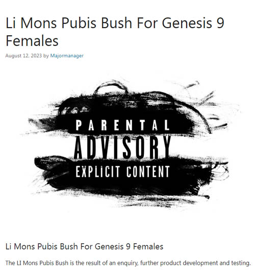 Li Mons Pubis Bush For Genesis 9 Females