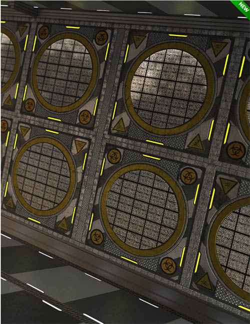 Medieval Sci-Fi Iray Wall Panel Shaders Vol 3