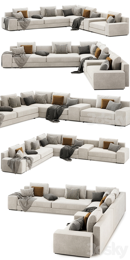 Daniels modular sofa set 02 by Minotti italia