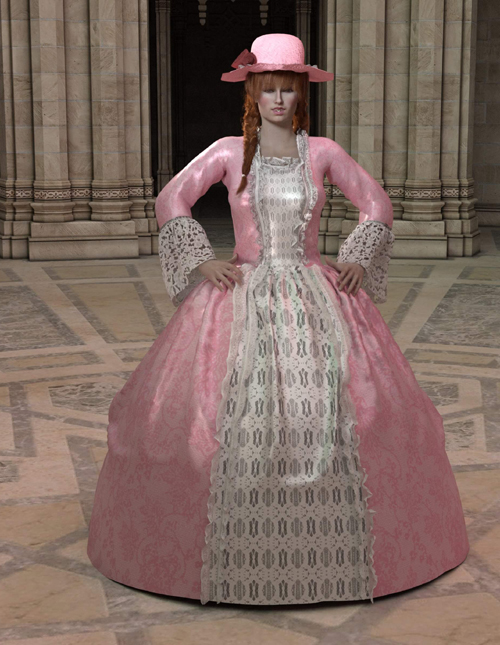 dForce Victorian Gown Set For Genesis 8 Female