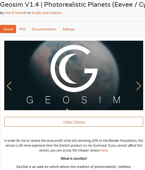 Geosim V1.4 | Photorealistic Planets (Eevee / Cycles)