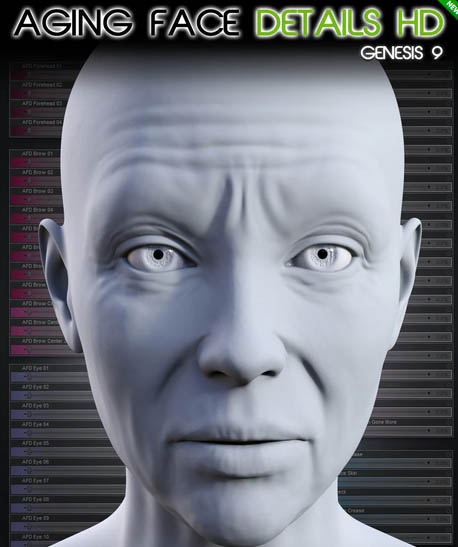 Aging Face Details HD for Genesis 9