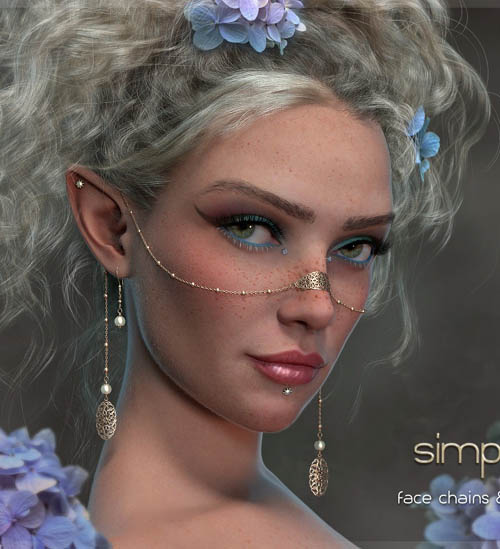 Simplicity Face Chains and Earrings for Genesis 8 & 9