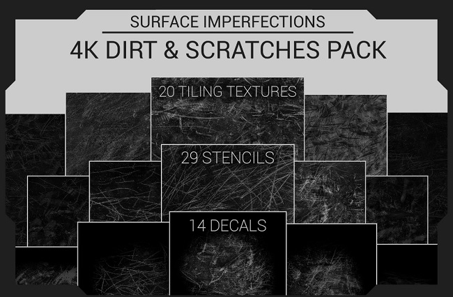 Artstation - Surface Imperfections - Dirt & Scratches Pack