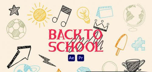 Videohive - Back to School Scribble Icons - 47641455