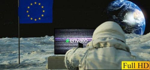 Videohive - TV Logo on the Moon - 33079979