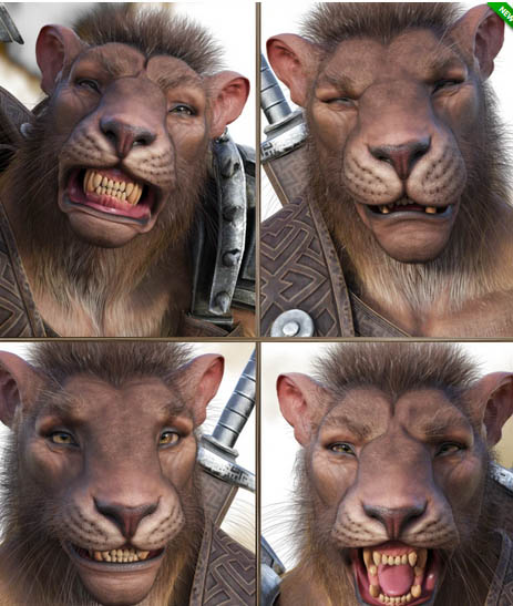 JW The Lion Expressions for Lahr the Lion