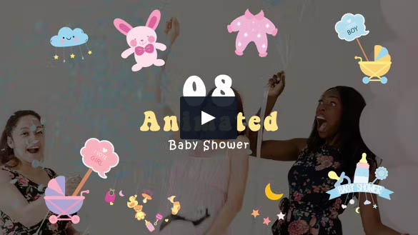 Videohive - Cartoon Animation of Baby Shower Design Elements - 47872095