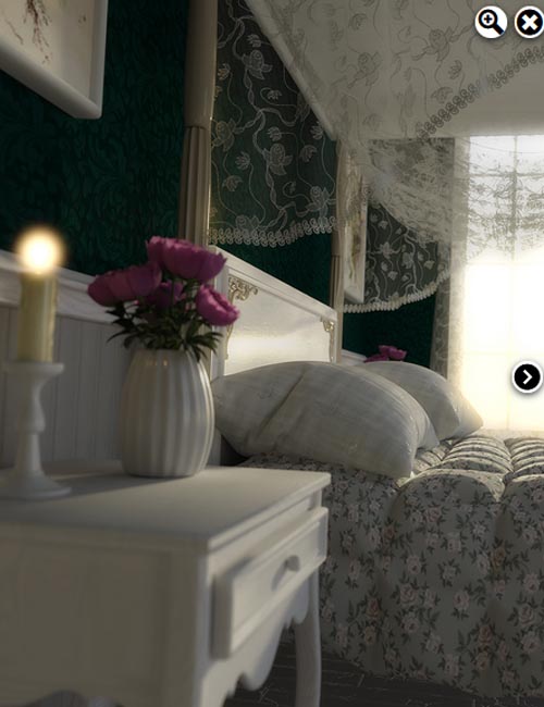 Elegant Romantic Bedroom Vignette