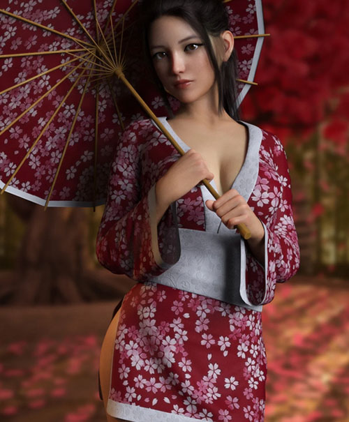 dForce Sakura Outfit for Genesis 8 and 8.1 Females